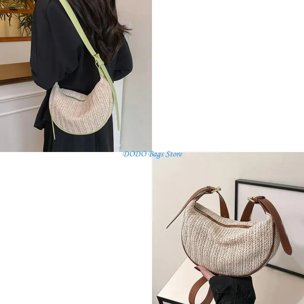 

Crossbody Crescents Bag for Women Small Hoboes Bag Handbag Woven Shoulder Bag