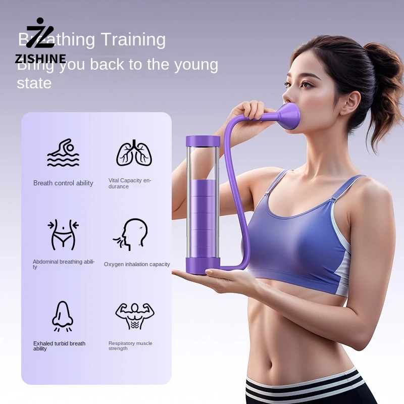 Adjustable breathing trainer, abdominal muscle trainer, deep breathing dumbbells, lung capacity trainer for men and women.
