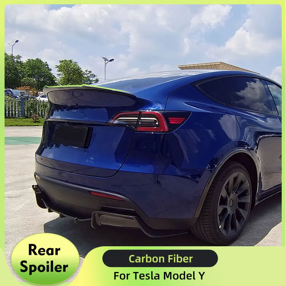 

Углеродное волокно, задний спойлер багажника автомобиля, крылья для Tesla Model Y Sport Utility, 4-дверный 2019-2021, крышка багажника, крыло, комплекты кузова для губ