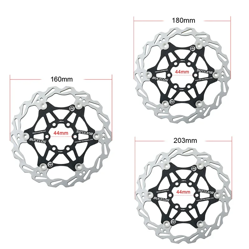 BUCKLOS Bicycle Disc Brake Rotor MTB Brake Rotors Heat Dissipation Floating Rotor Hydraulic Brake Rotors 160/180/203mm Bike Part