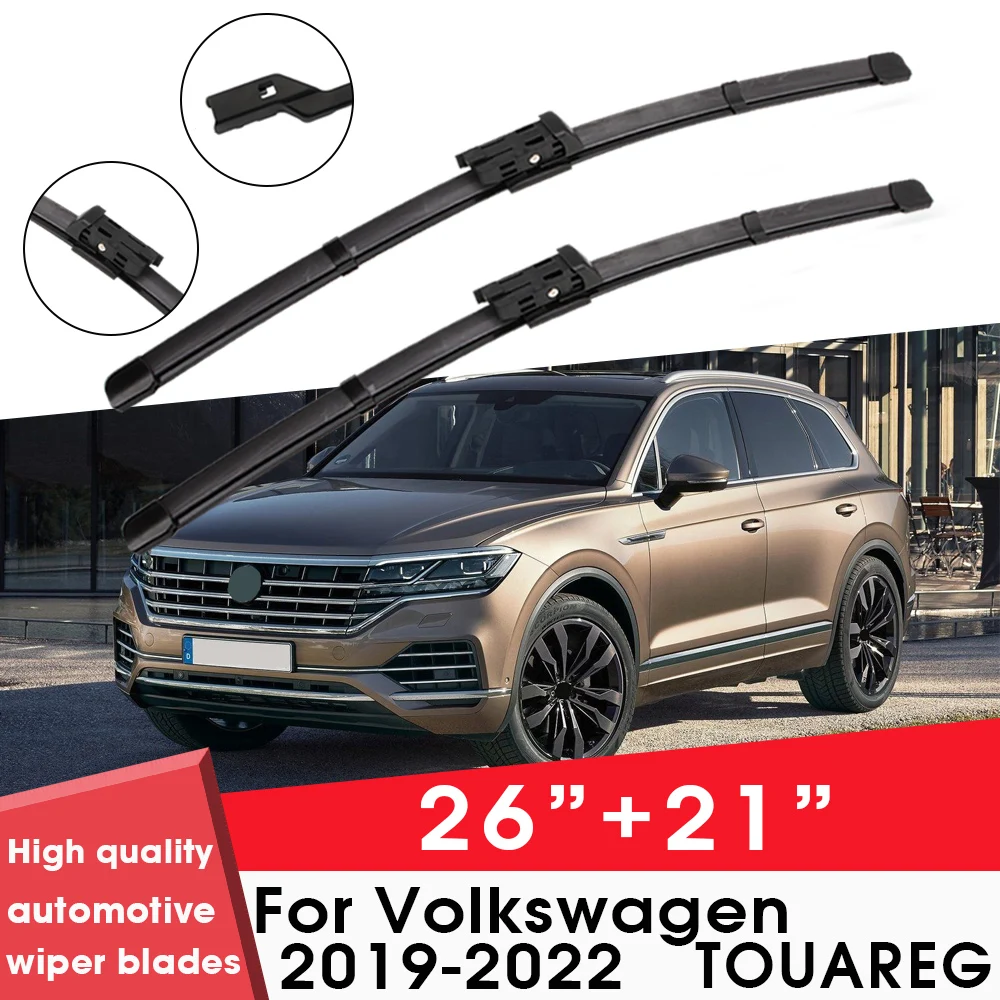 

Car Wiper Blade Blades For Volkswagen TOUAREG 2019-2022 26"+21" Windshield Windscreen Clean Rubber Silicon Cars Wipers