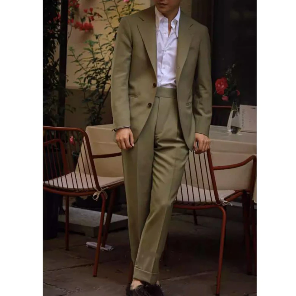 

Two Piece Suit Mens Suits Men's Casual Suit Summer Thin Breathable Single Breasted Suits Fabric Stage Costume Men's Male