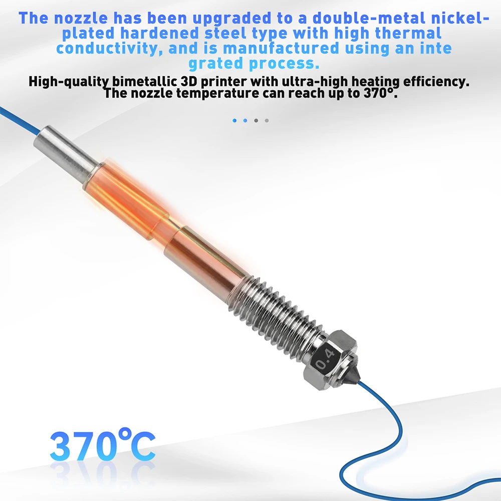 Nozzle For QIDI Q2/Q2C Bimetallic Hotend Nozzles 0.2/0.4/0.6/0.8mm Quick Removal Ceramic Insulation Integration 3D Printer Parts