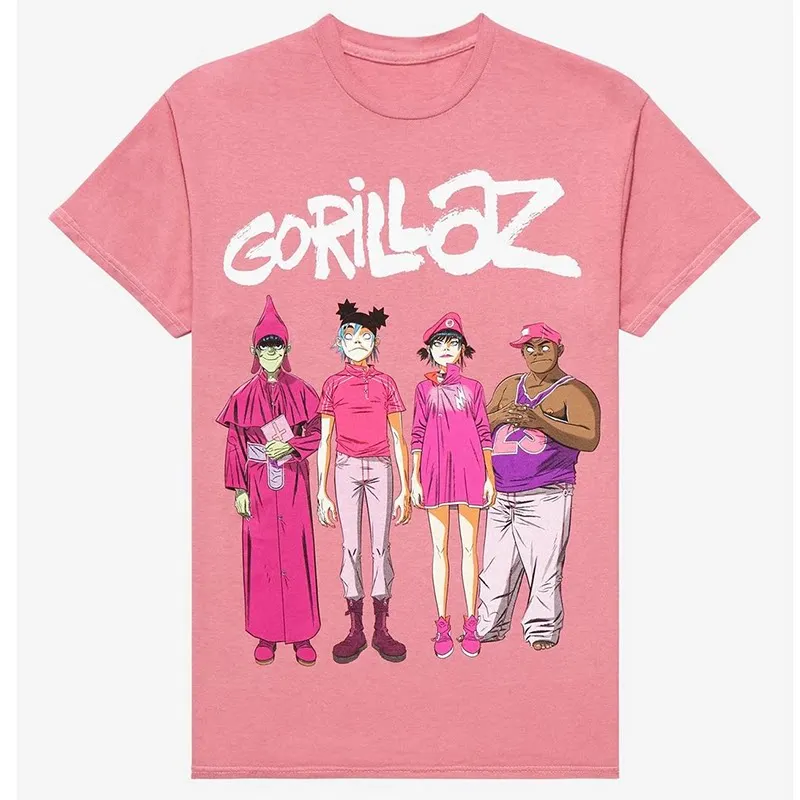 Pop British Virtual Band Gorillaz Street Kids - American Retro Oversized High Street Vintage T-shirt