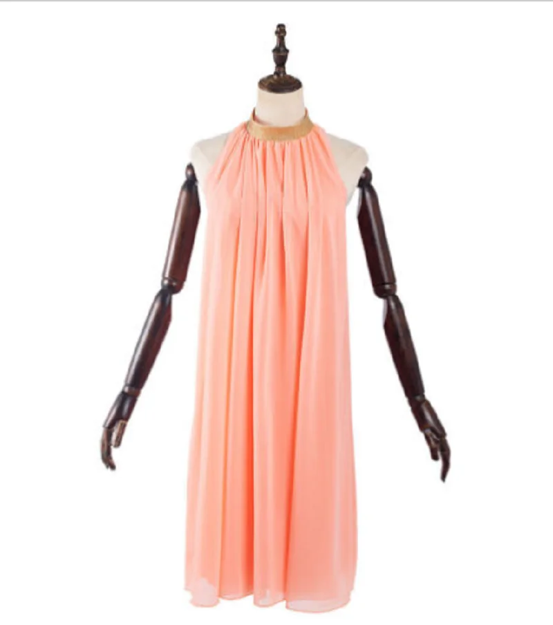 Hot Sale New Sexy Mid Neck Scarf Off Shoulder Pink Satin Skirt Costume Cosplay Custom