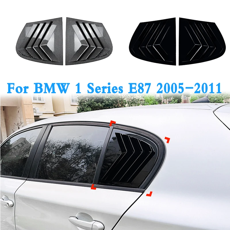 Car Rear Window Shutter Cover Trim Window Louver Side Vent Trim Auto Accessories For BMW 1 Series E87 2005-2011