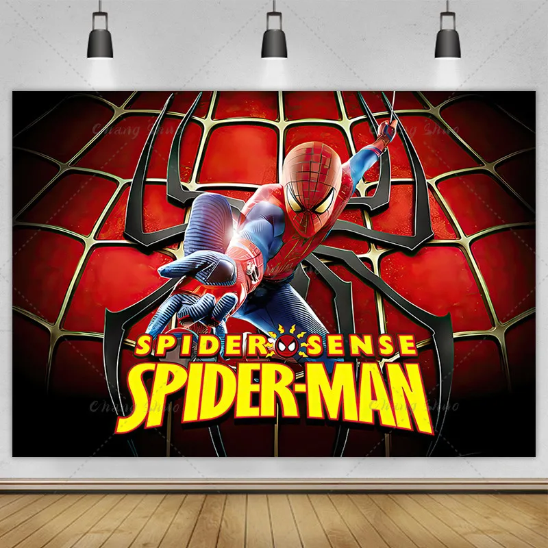 Tema do Homem-Aranha, decoração de festa de aniversário para meninos, fotografia de vinil, fundo de festa para estúdio fotográfico