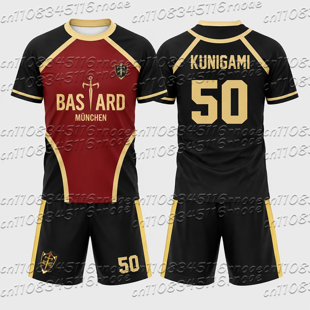 Blue Lock Bastard Munich Graphic Kids Tee Shorts Set Men Women Anime Futsal Summer Casual Sports Comfortable Children's set
