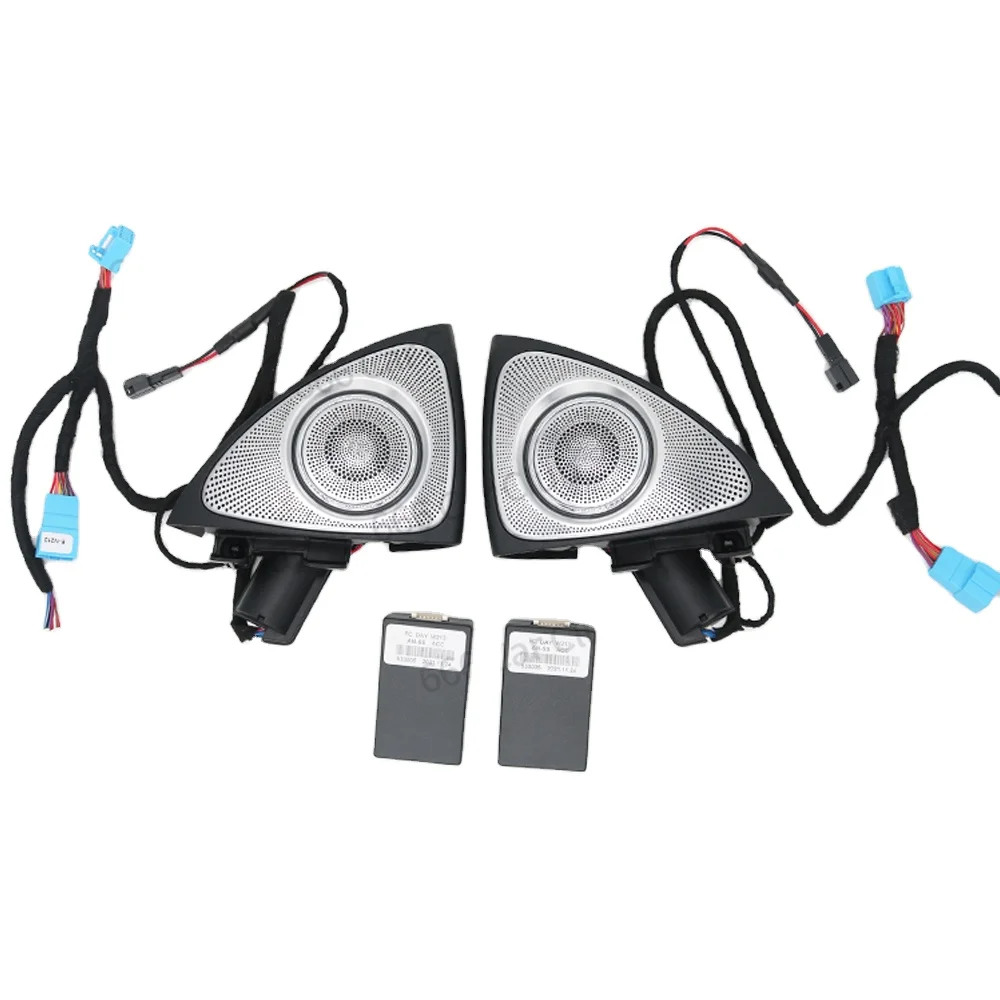 

64-цветные 3D поворотные высокие частоты для W205 W213 W222 X253 W177 GLB GLA GLC E S Автомобильный светодиодный твитер Громкоговоритель Рупор