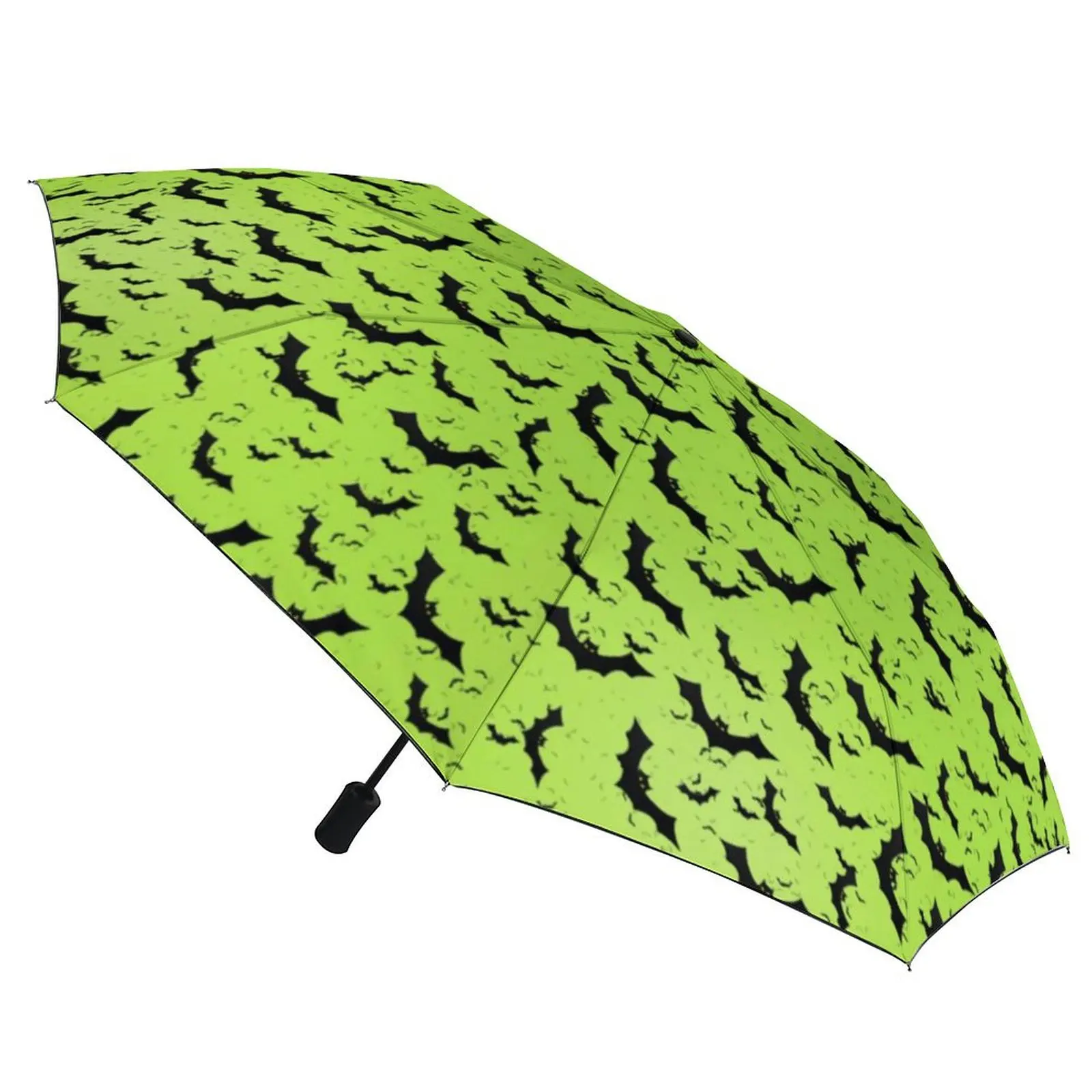 Black Bats Print Umbrella Halloween Gothic Cute Compact Umbrella Design Beach Anti UV Automatic Umbrella