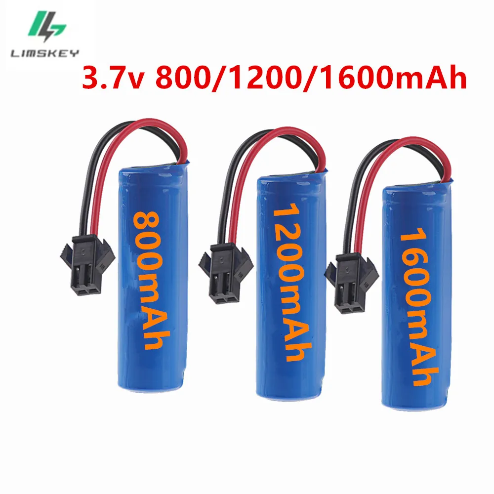 3.7v 800mAh 1200mah 1600mah Lipo Battery for JJRC C2 D828 RC Car Parts 14500 SM-2P For RC Stunt Dump Car Battery Toys
