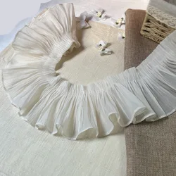 2/3/5yards/lot 10cm Thin Soft Apricot/White Lace Trim Ruffle Lace for Dress Hem Applique SC322