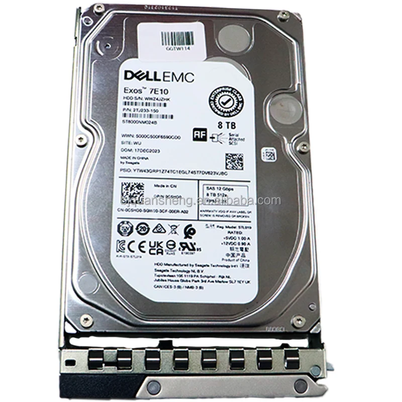 حار بيع 8 تيرابايت 7.2K SAS 3.5in القرص الصلب Hdd