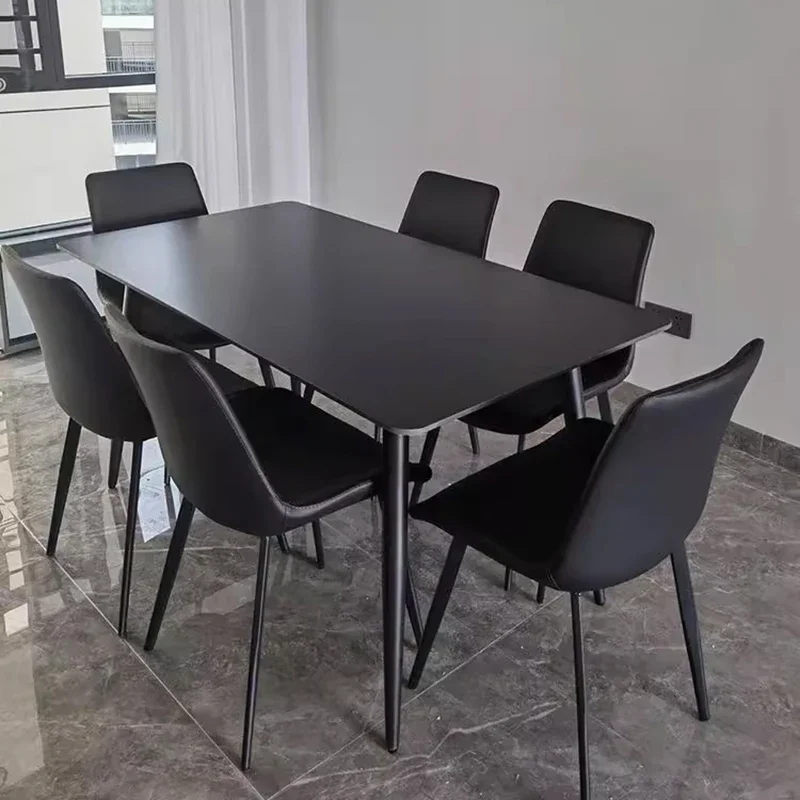 

Minimalist Black Dining Table Storage Accessories Vintage Reception Dining Table Waterproof Kitchen Mesa Plegable Furnitures