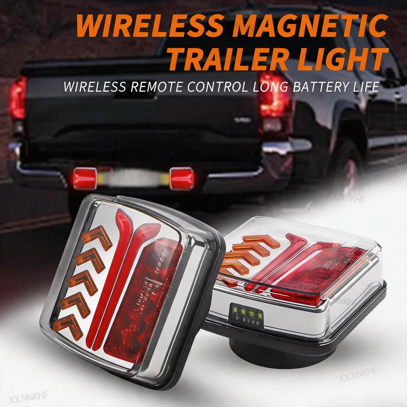 LED Truck Tail Light 12V 24V Wireless Magnetic Trailer Rear Signal Warning Brake Light Lamp for Vehicle Warning Lighting