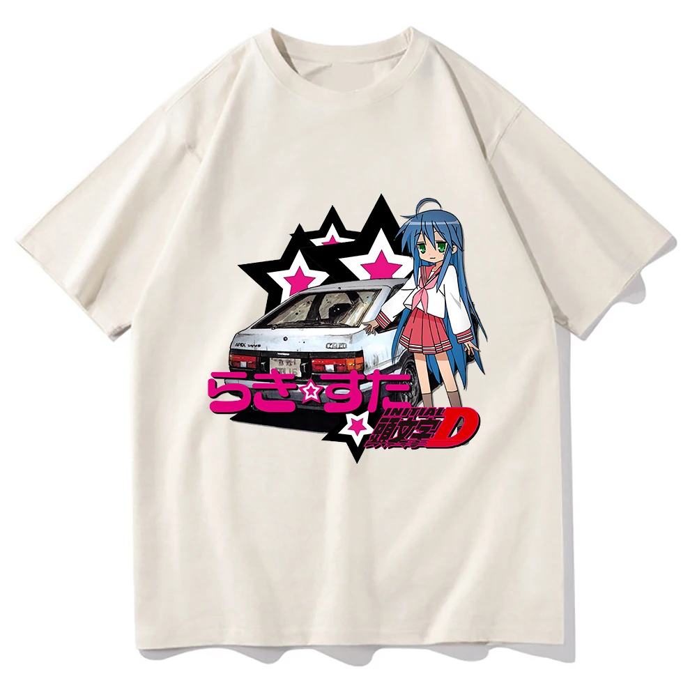 Anime Lucky Star Konata T Shirt Cartoon Men/women Aesthetic Vintage Car Tshirt Unisex Manga Print Oversize Tops Cotton Tee Shirt