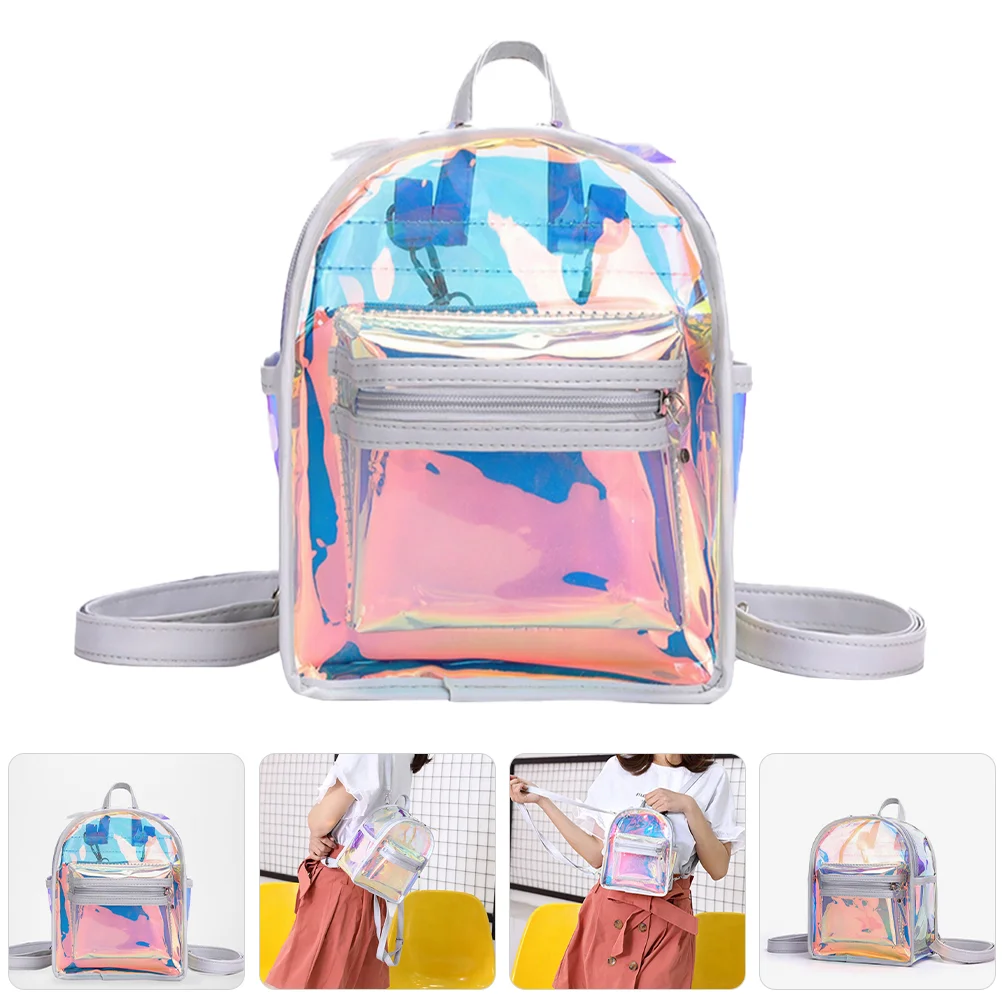 Jelly Backpack Luminous Purse Purses Clear Plastic Iridescent for Girls Messenger Bag Metallic Pvc Ladies