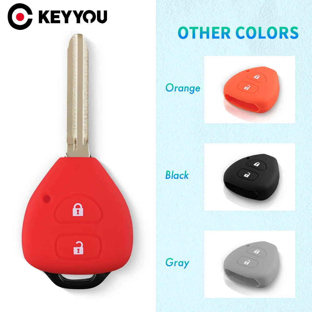 KEYYOU Silicone Key Case Protector Cover For Toyota Auris HiLux Corolla Fortuner Prado Verso Camry Yaris Vitz Vios Belta IQ IST