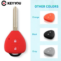 KEYYOU Silicone Key Case Protector Cover For Toyota Auris HiLux Corolla Fortuner Prado Verso Camry Yaris Vitz Vios Belta IQ IST