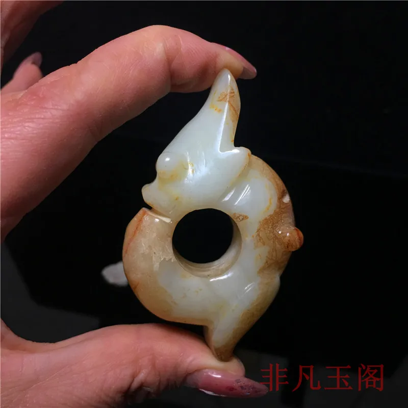 

Old goods high antiques jade Xiu stone pendants, collection of pig dragon old objects Natural stone artificial carving