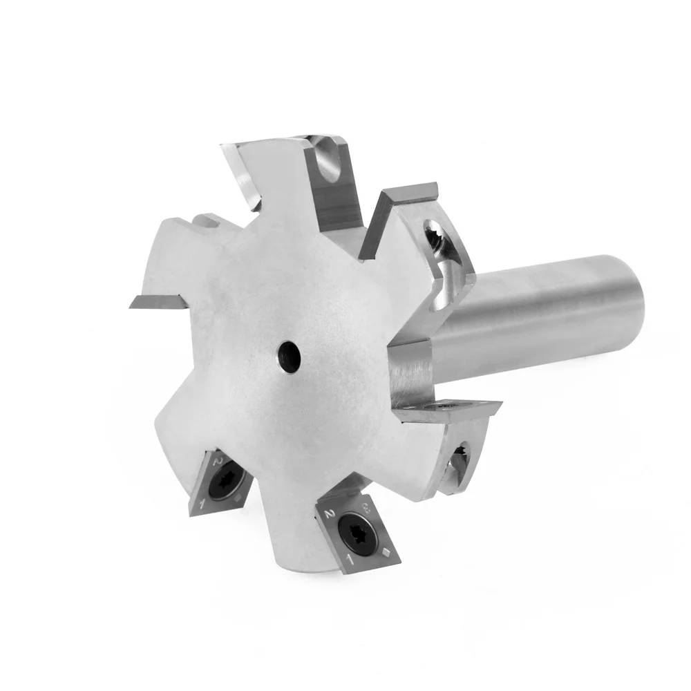 Six Flute T Slot Cutter Round Shank Grooving Cutter Tungsten Carbide Woodworking Router Tenon Edge Trimming Tool Shank 20mm