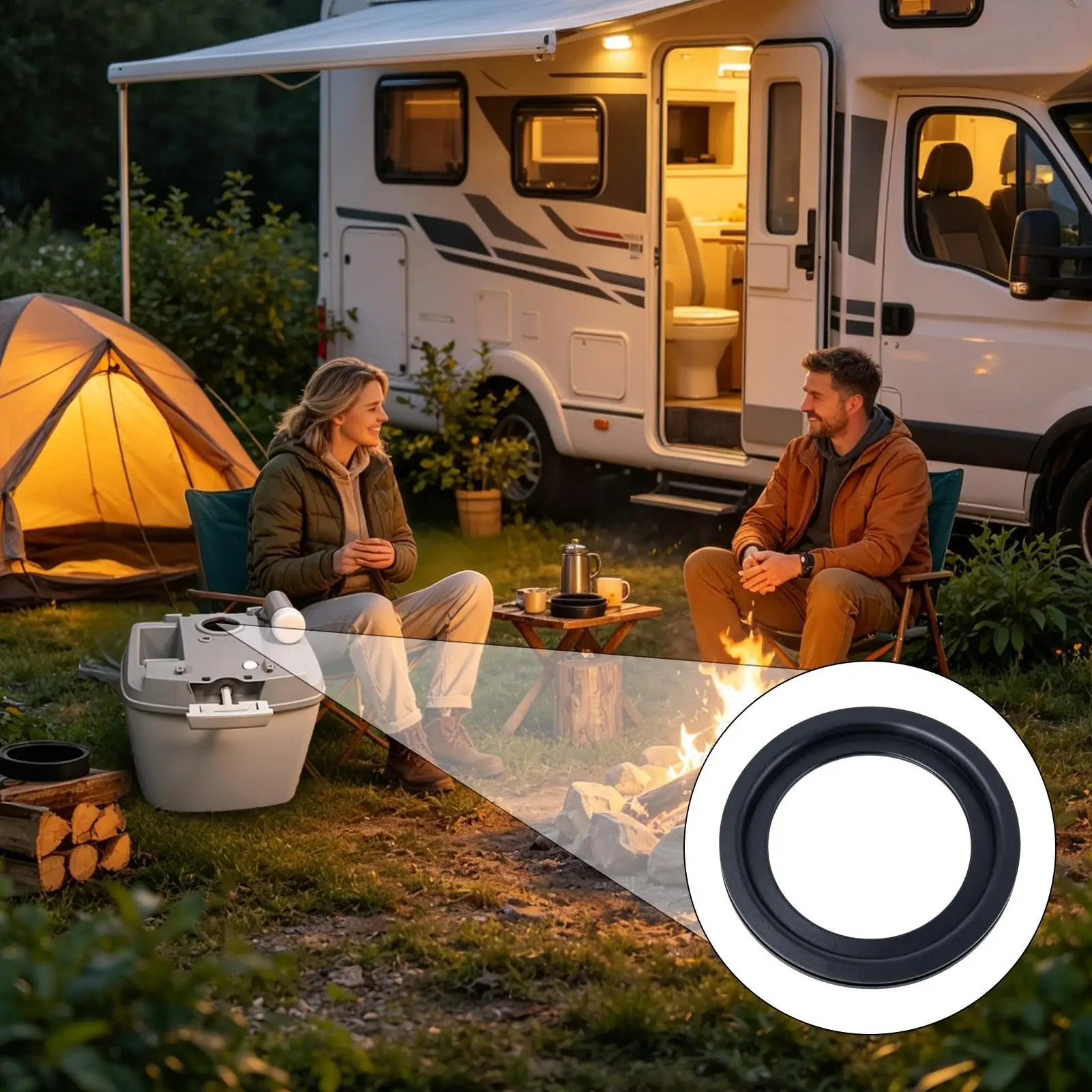 Camper Toilet Sealing Ring,Silicone Leakproof Accessory,Simple To Mount For RV Trailer Van Marine Vehicle And Camping Activities