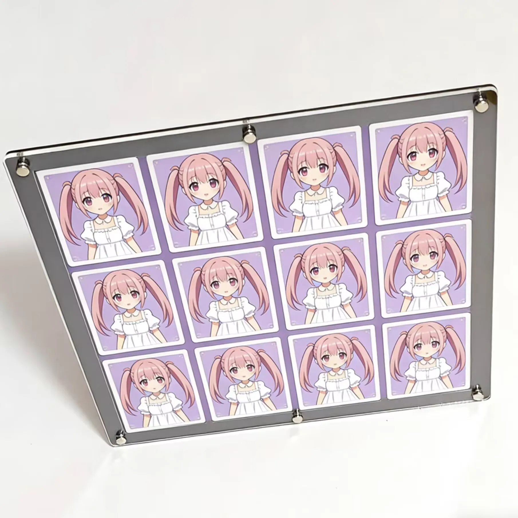 

PTCG Black Display Stand Polaroid Picture Frame Can be Put Anime Character Collection Card Extra Action Stuck Brick-12 slots