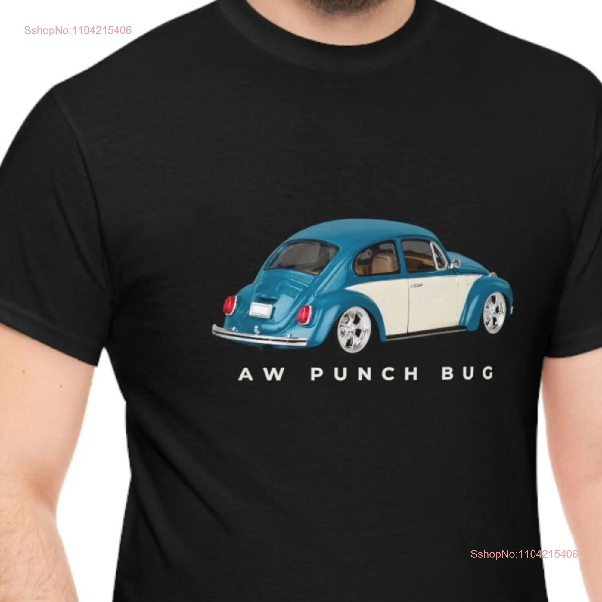 Aw Punch Bug Heavy Cotton T Shirt Cool Retro Gen X Car Game Boomer Fun for Dad Family Reunion long or short sleeves