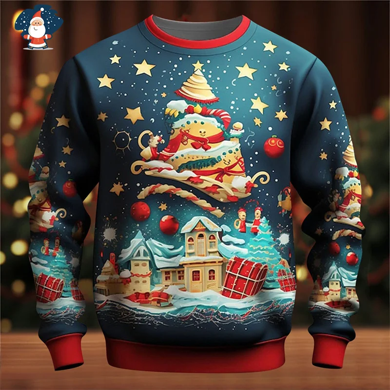 Merry Christmas Sweatshirts Funny Ugly Christmas Sweater Kid Fashion New In Sweaters Women Ugly Sweaters Christmas Jumpers Man
