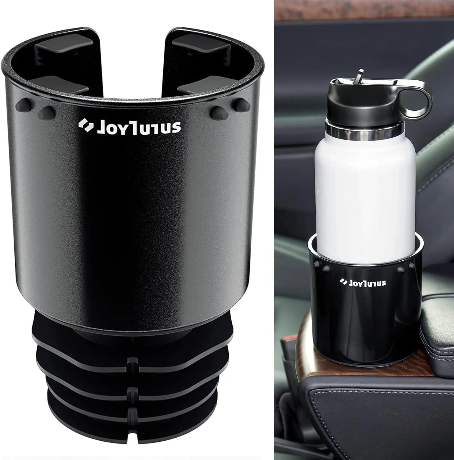 

Large Cup Holder Expander for 18-40 oz Bottles & Mugs, Adjustable Rubber Base, Fits Most Cars