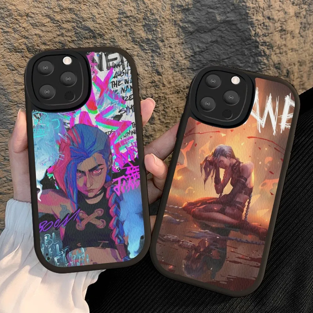 

Anime Arcane Jinx-Vi Phone Case Hard Leather For iPhone 16 15 14 13 12 Mini 11 14 Pro Max Xs X Xr 7 8 Plus Fundas