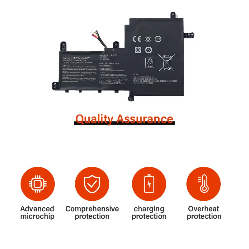 New B31N1729 Laptop Battery For ASUS VivoBook S15 S530 S530F S530FA S530FN S530UA S530UF S530UN X530FN X530FN-1A