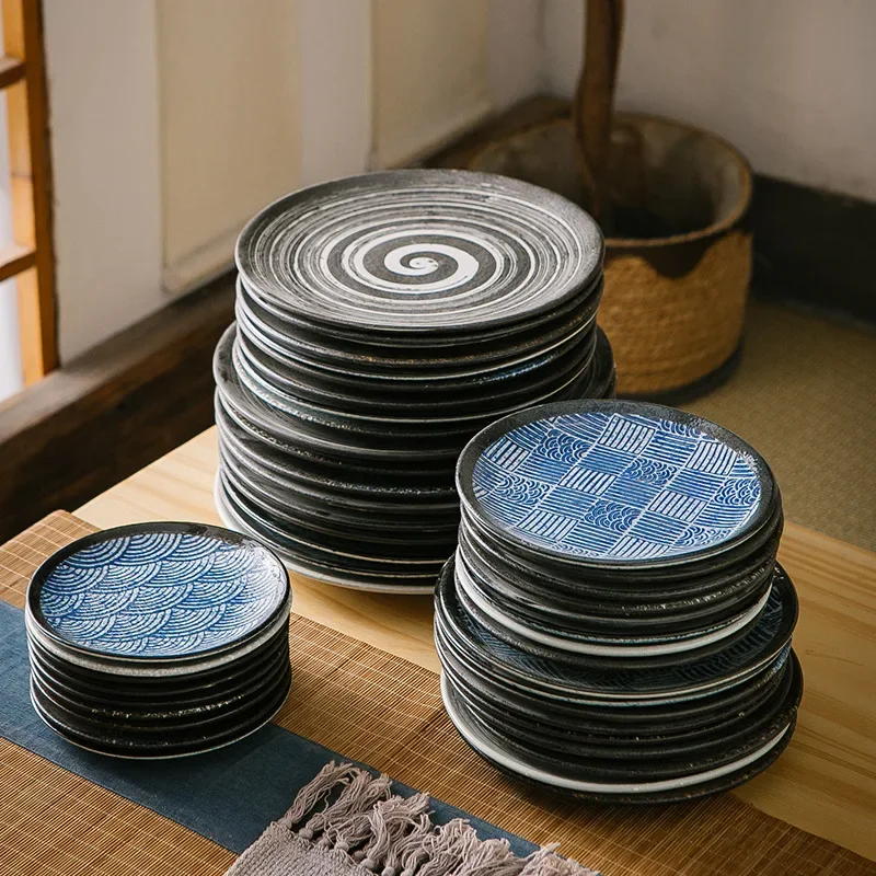 High Appearance Level Japanese Ceramic Tableware Bone Dish Home Platter Western Steak Plate Pasta Salad Fruit Porcelain Plate view 3