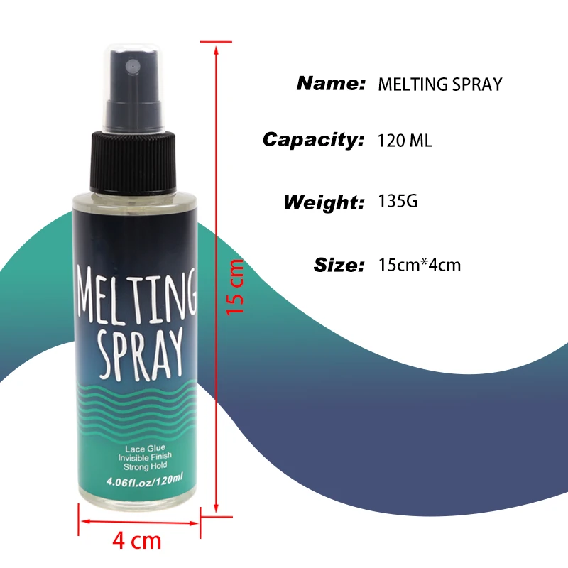 120Ml Spray do topienia koronek Bezszwowy klej do wykańczania peruk Spray do topienia i klej do włosów do koronkowych peruk Mocny niewidoczny klej do koronek