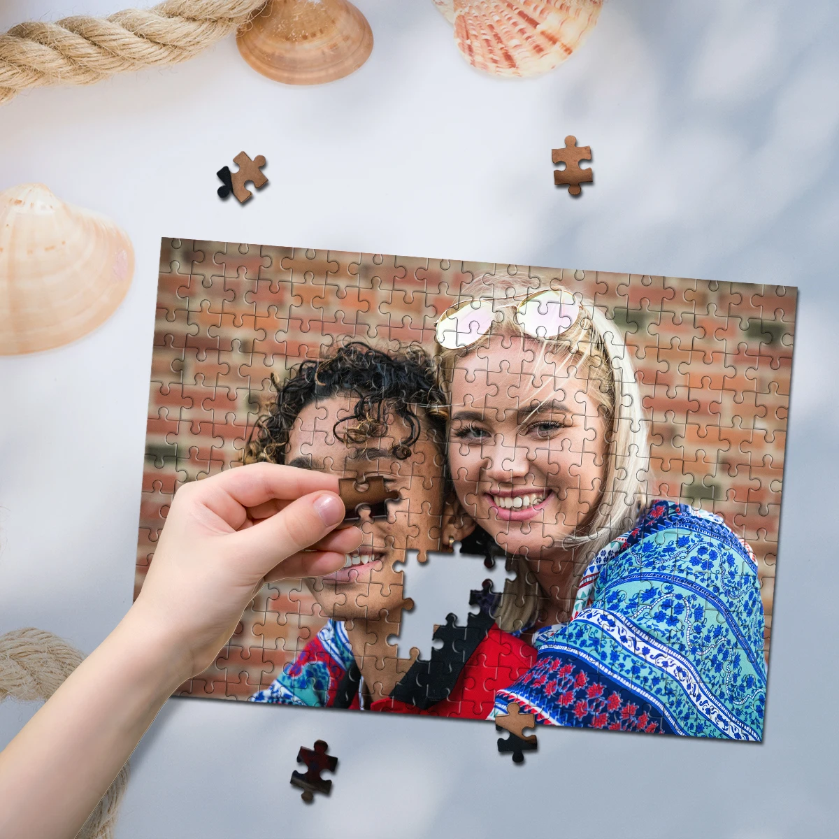 35/300/500/1024pcs Puzzle Foto Kustom Pribadi Pasangan Hadiah Ulang Tahun Buatan Tangan Kustom Hadiah Pribadi Kenang-kenangan Perayaan C