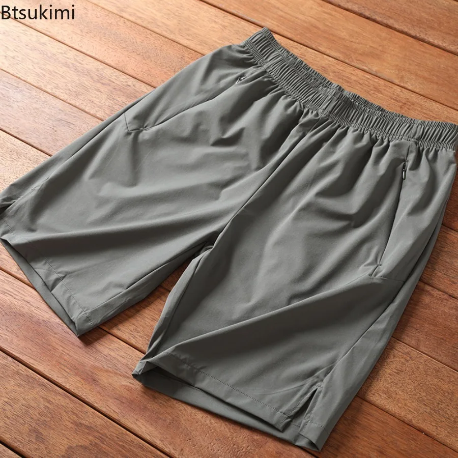 Summer New Men's Sport Running Shorts with Zipper Pockets Outdoor Training Jogging Pants Quick-dry Breathable Fitness Sweatpants