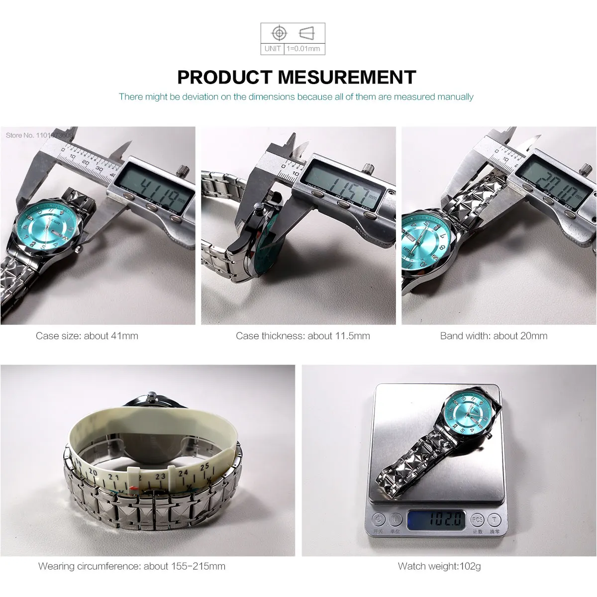 ساعة كوارتز رجالية أنيقة وبسيطة من MEGIR مع عرض تاريخ اليوم وحزام من الفولاذ المقاوم للصدأ وحافظة من خليط معدني للسيدات