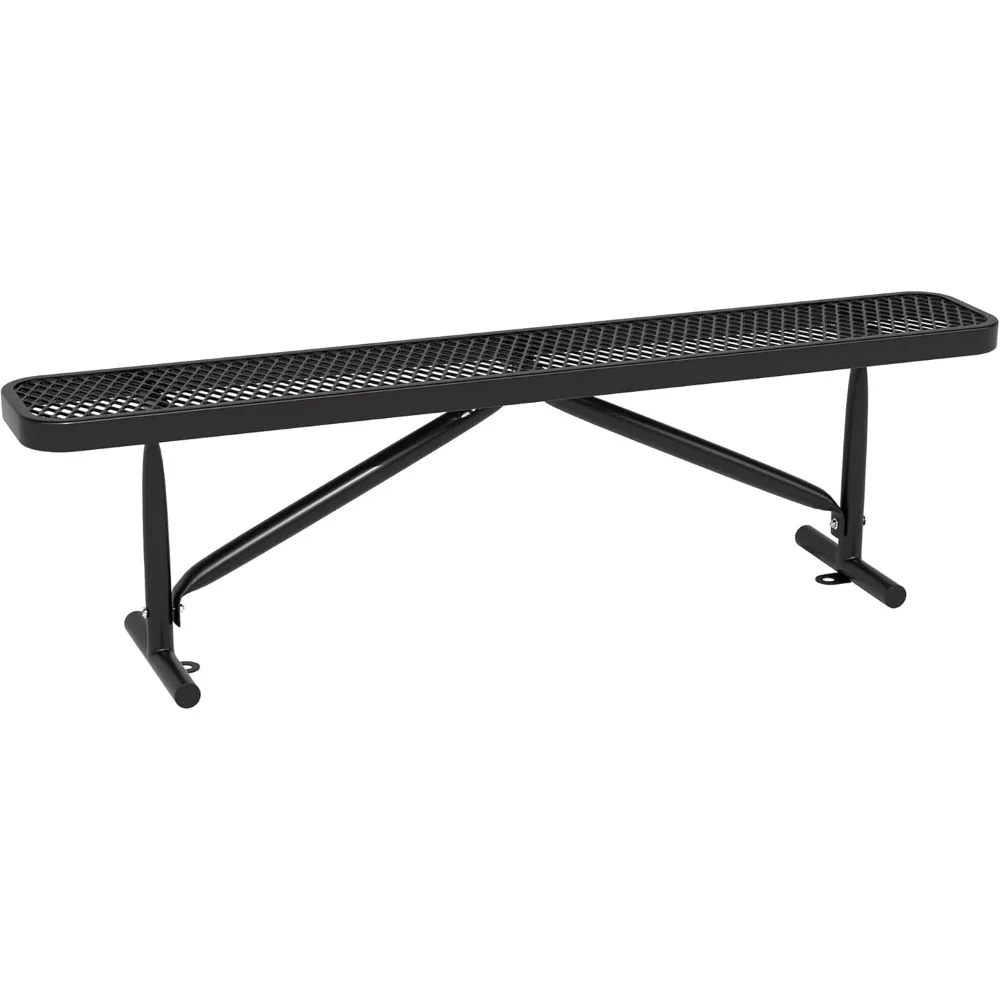 

6 Feet Heavy Duty Metal Park Bench for Outside, Outdoor Bench with Portable Frame, Commercial Benches for Shopping Mall, Store,