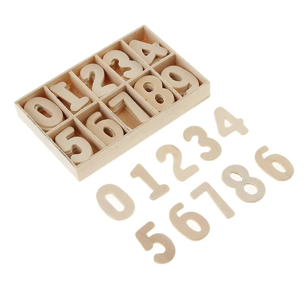 Wood Numbers Sorting Toy for Kids Craft Numbers with Tray for Math Literacy Art and Educational Games