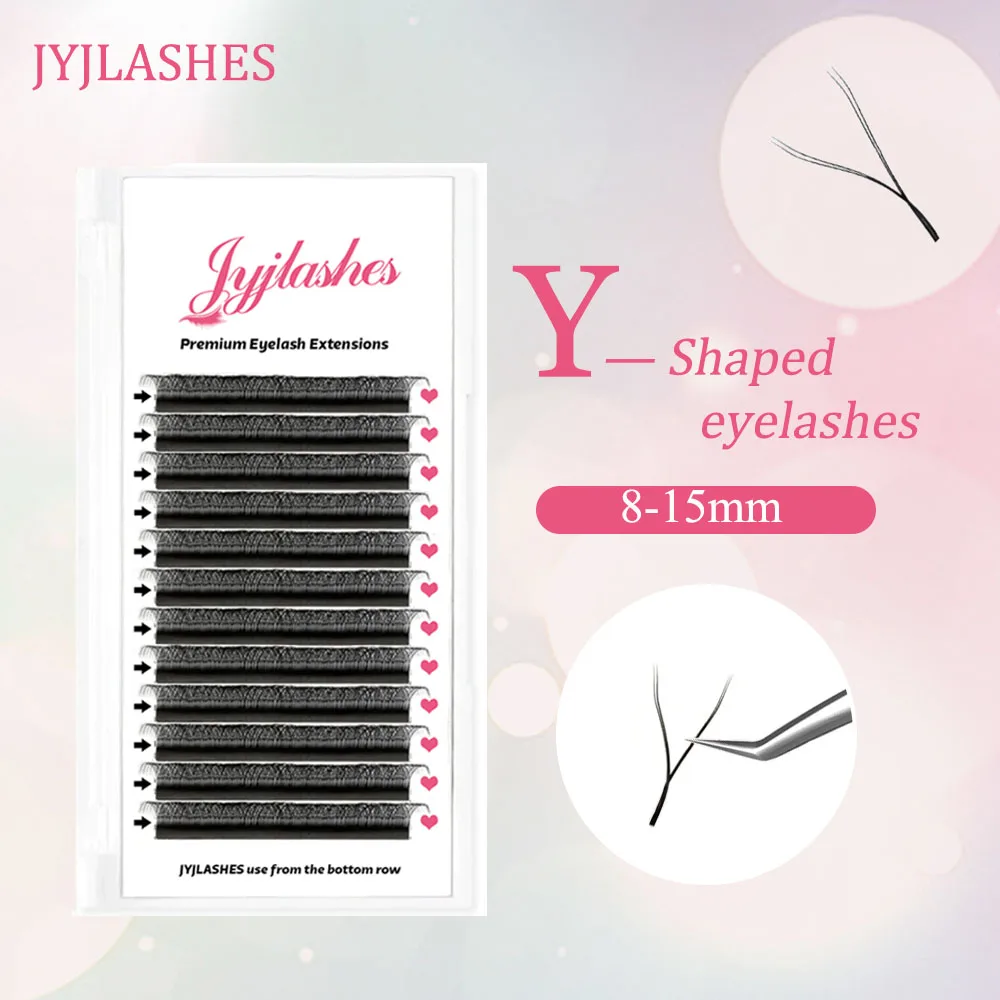 JYJLASHES YY Lashes Cilia C D L LU Curl 8-15mm YY Shape Eyelash Extension Brazilian Eyelash Premade Volume Fan Lashes Extensions