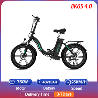 KOOLUX BK6S 4.0 Folding Electric Bike 750W Motor 48V13AH Lithium Battery Adult Electric Bicycle 20*4 Inch Tire Disc brake E-bike