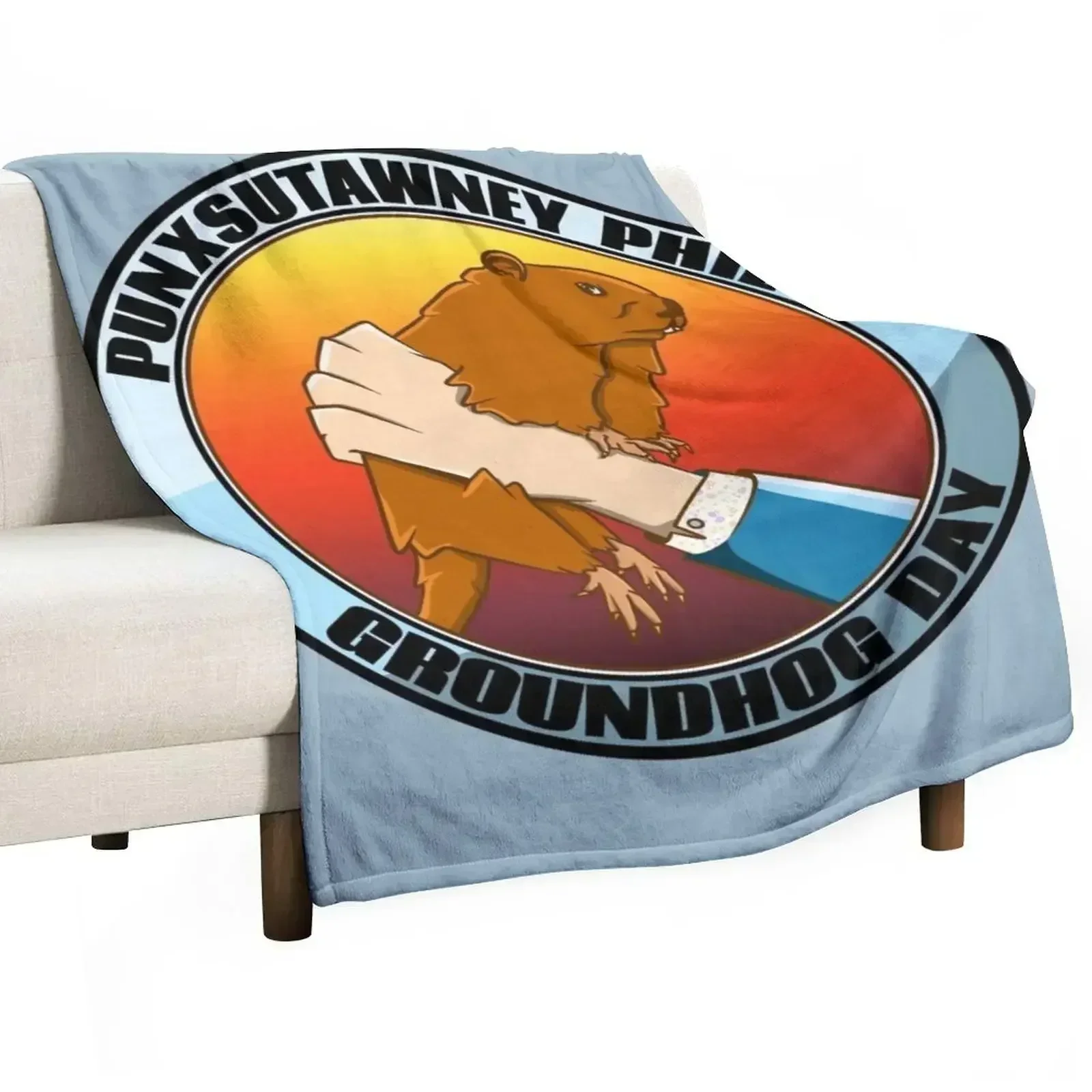 

Groundhogday Punxsutawney Phil Throw Blanket Sofa Quilt Comforter Blankets