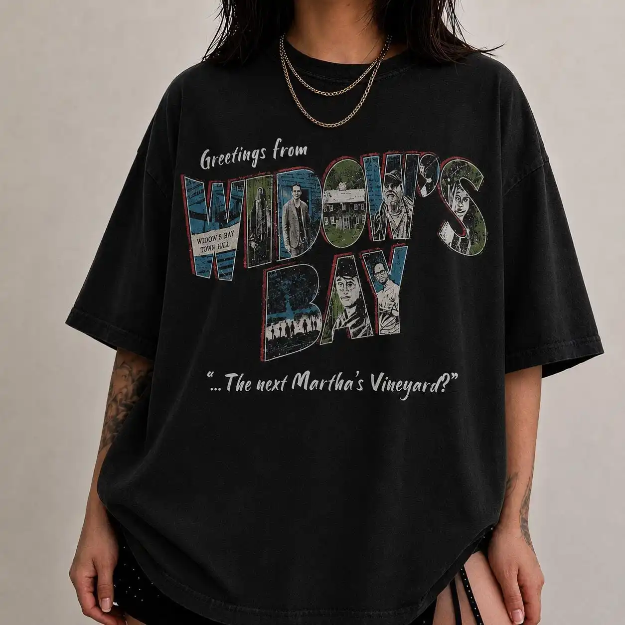 Greetings From Widow’s Bay Horror Movie Shirt, Vintage Coastal Horror Graphic Tee, Spooky Movie Fan Gift