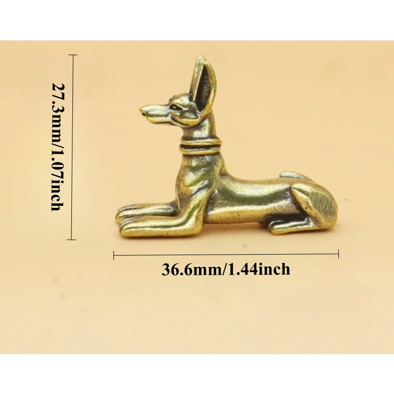 1PC Vintage Brass Egyptian Pharaoh Hound Statue Desktop Ornament For Bookshelf Home Office Cafe Decor