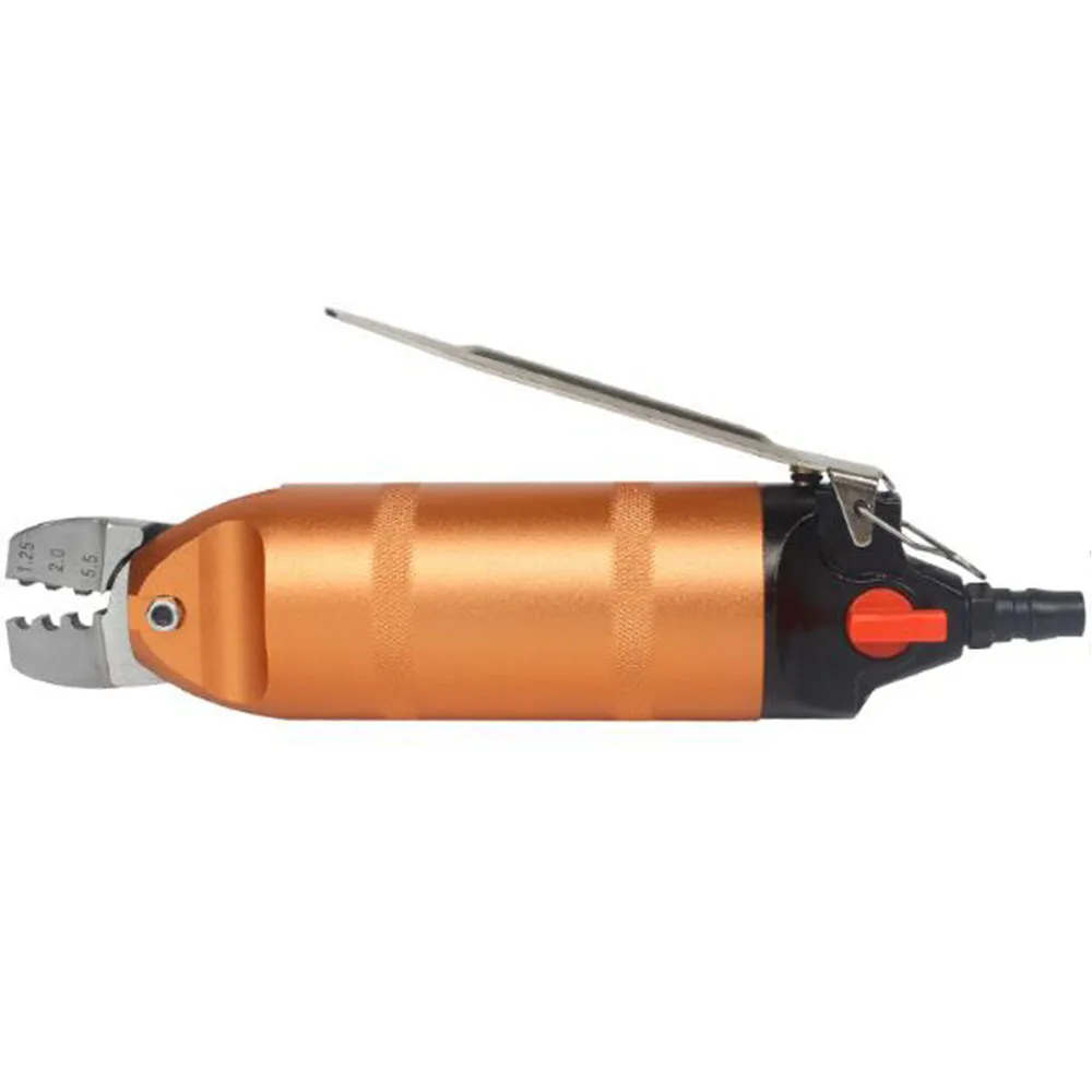 Pinza a crimpare terminale pneumatico 1.25-2.0-5.5mm Pinza a crimpare ad aria Manico in alluminio Morsetto in acciaio per cesoia per filo di ferro rame