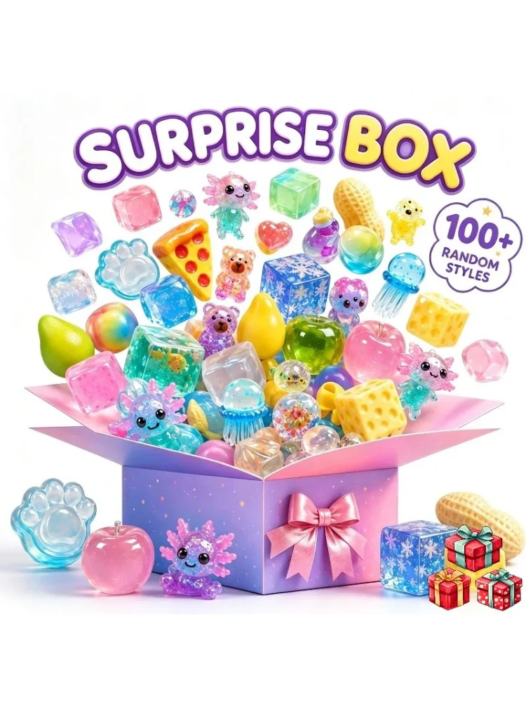 ？100+ Mystery Fidget Toy Blind Box ,Simulated Food,Antistress Foot Squishy Toy, Squeeze Toy, Mochi Squishy, Stress Reliever Toys
