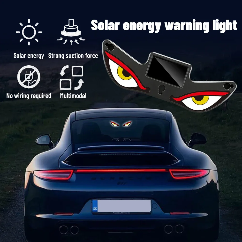 Solar Powered Car Neon Light Wireless Cool DEMON EYE Led Ambient Light Suction Cup USB Rechargeable Atmosphere Breathing Lamp