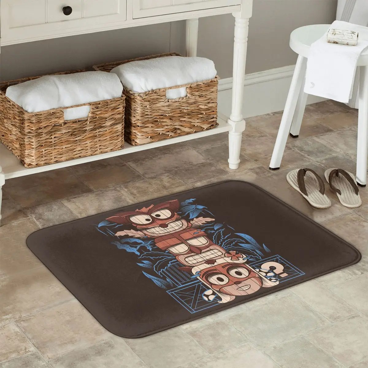C.Totem Crash Bandicoot Game Doormat Kitchen Entrance Home Floor Mat Non-slip Carpet Rug for Bedroom Footpad Mats
