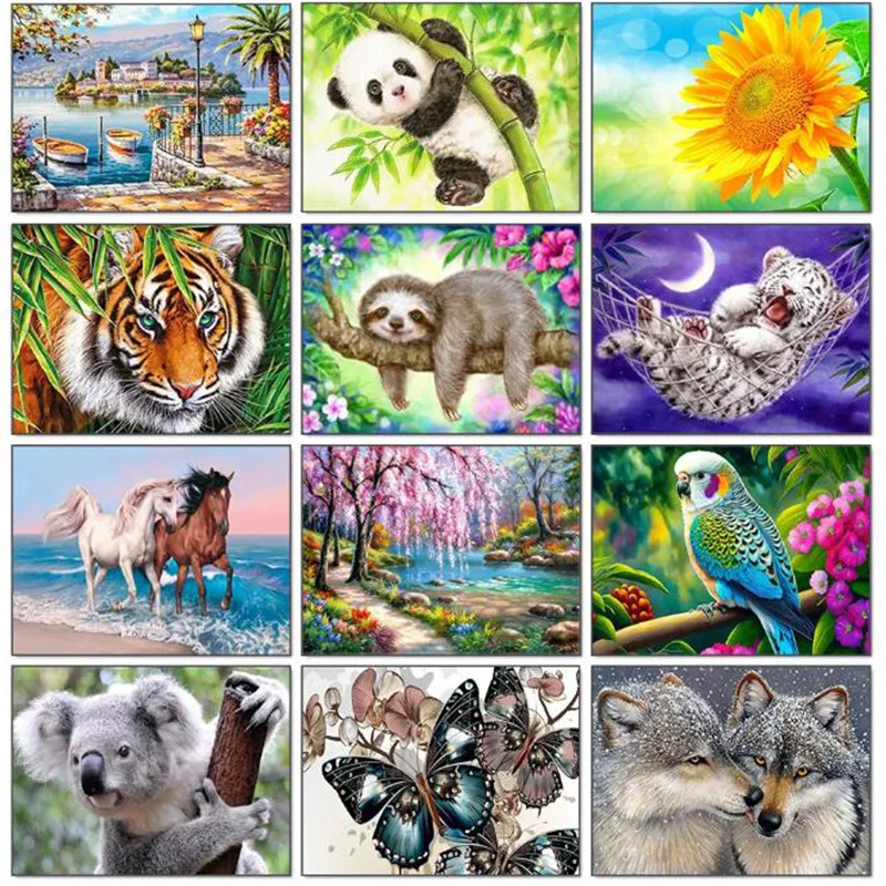 DIY Diamond Painting Animal Pattern Wall Decor Hanging Picture