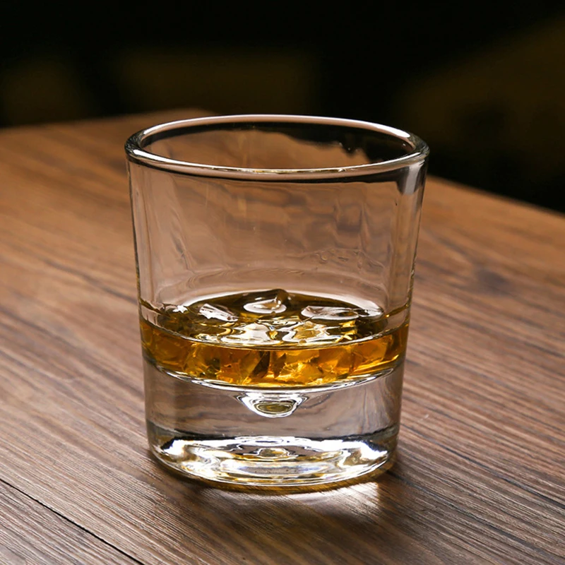 175ml Glass Coffee Cup Creative Whiskey Cup Thick Bottom Water Droplet Design Drinkware Crystal Wine Glass Bar Spirit Beer Cups